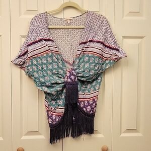 Victoria Secret Bohemian tassels robe kimono cover-up size xs